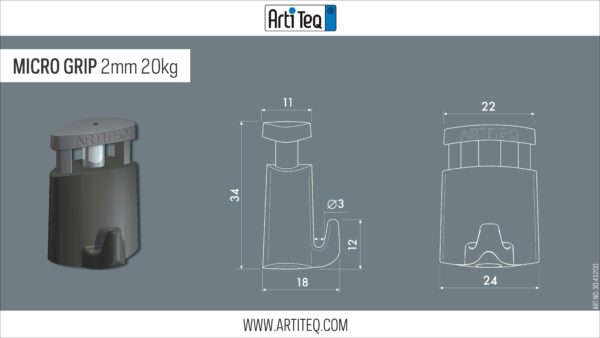Závesný háčik MICRO GRIP | 20 kg | ARTITEQ – Obrázok 11