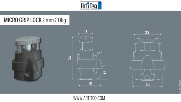 Závesný háčik MICRO GRIP | 20 kg | ARTITEQ – Obrázok 12