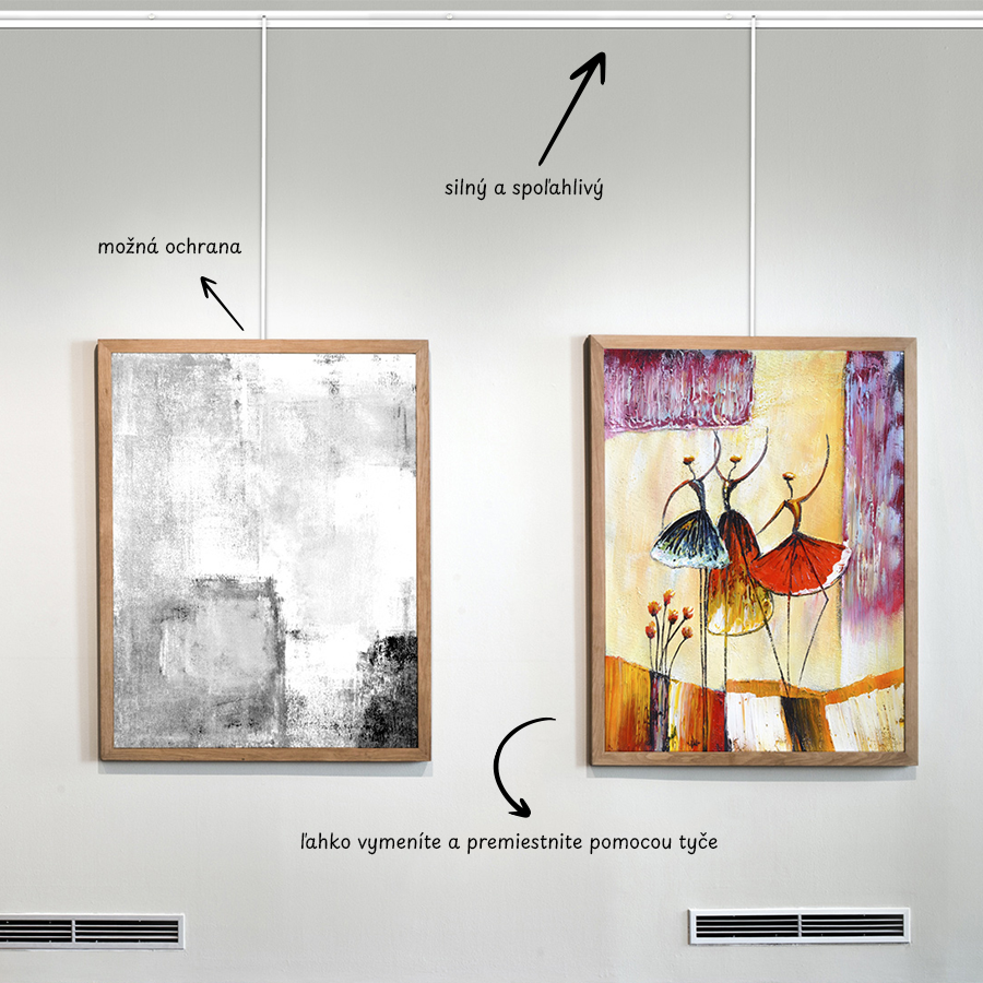 Classic Rail + ZAVESNÝ SYSTÉM hliník 200 - 300 cm – Obrázok 3